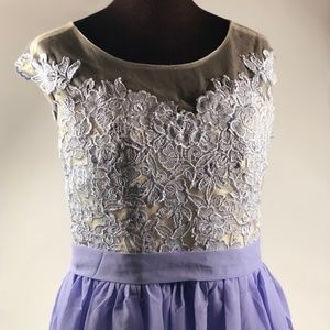 Beautiful Lavender Lace Applique Dress Size 12/14